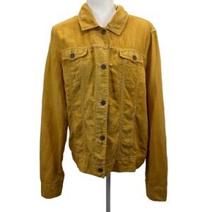 Eddie Bauer Mustard Yellow Linen Jacket XL Tall
